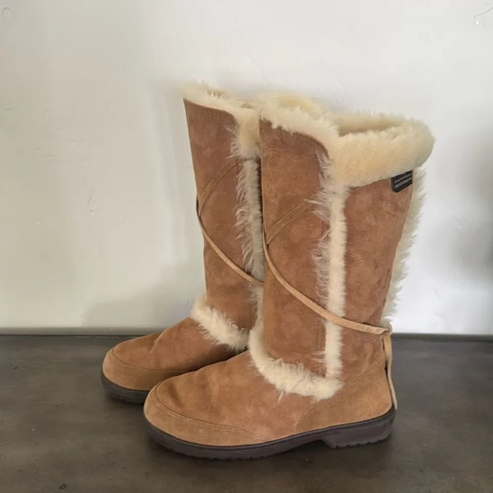 Canterbury Sheepskin NZ Tan Shearling Boots Women’s Size 6 Made in New Zealand